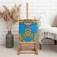 Tuvalu Independence Day Canvas Wall Art Coat Of Arms With Polynesian Dolphin Tattoo LT05 - Polynesian Pride