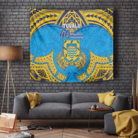 Tuvalu Independence Day Tapestry Coat Of Arms With Polynesian Dolphin Tattoo