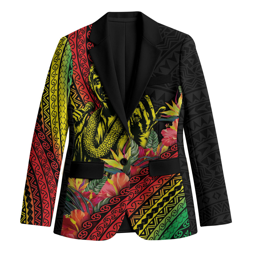 Retro Hawaiian Singer Blazer Polynesian Style Tropical Flowers