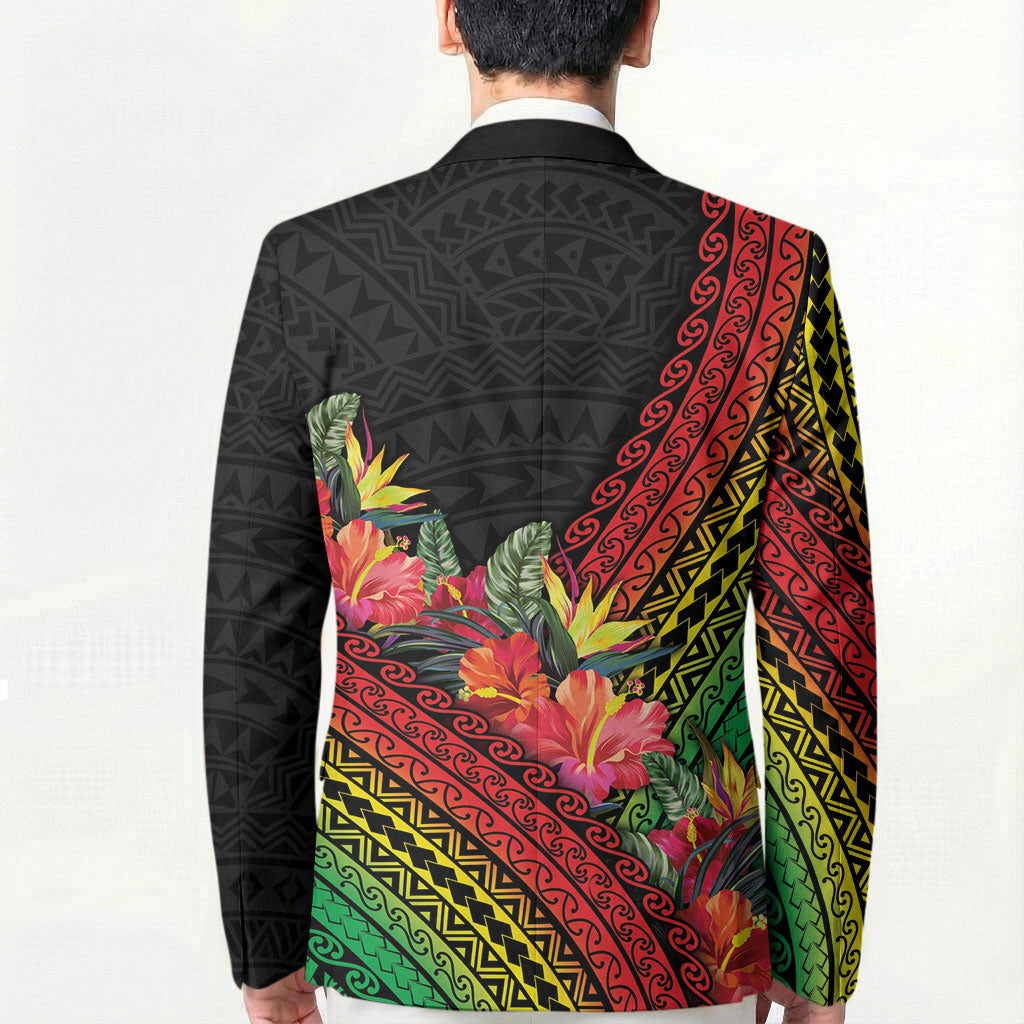 Retro Hawaiian Singer Blazer Polynesian Style Tropical Flowers LT05 - Polynesian Pride