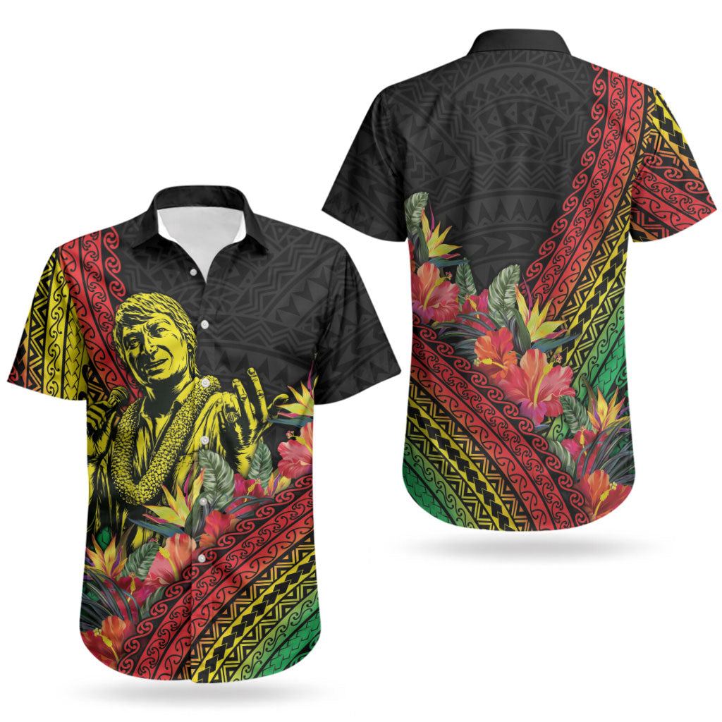 Retro Hawaiian Singer Couples Matching Summer Maxi Dress and Hawaiian Shirt Polynesian Style Tropical Flowers LT05 - Polynesian Pride
