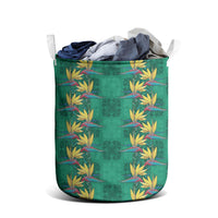 Hawaii Waikiki King Laundry Basket Green Quilt With Pua Manu