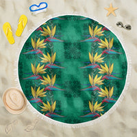 Hawaii Waikiki King Beach Blanket Green Quilt With Pua Manu
