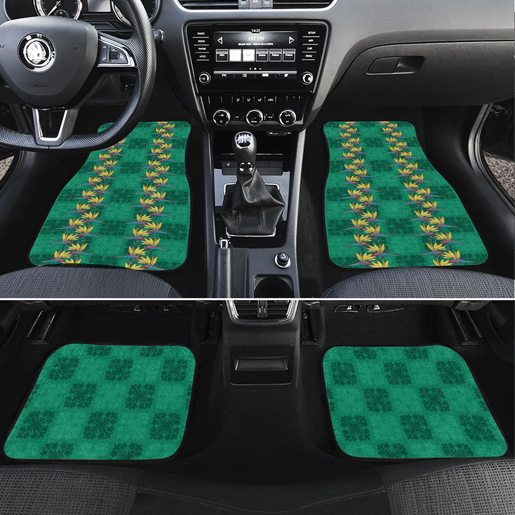 Hawaii Waikiki King Car Mats Green Quilt With Pua Manu