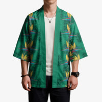 Hawaii Waikiki King Kimono Green Quilt With Pua Manu