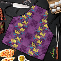 Hawaii Waikiki King Apron Purple Quilt With Pua Manu