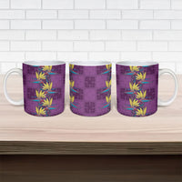 Hawaii Waikiki King Ceramic Mug Purple Quilt With Pua Manu