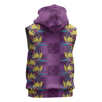Hawaii Waikiki King Sleeveless Hoodie Purple Quilt With Pua Manu LT05 - Polynesian Pride
