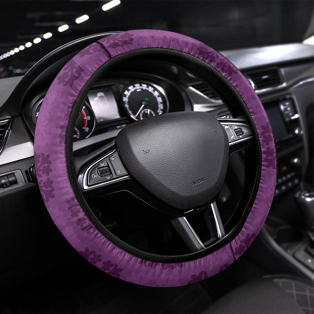 Hawaii Waikiki King Steering Wheel Cover Purple Quilt With Pua Manu