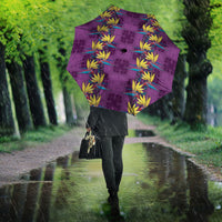 Hawaii Waikiki King Umbrella Purple Quilt With Pua Manu