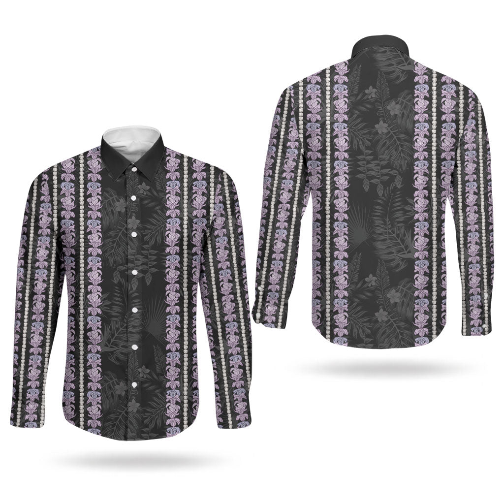 Hawaii Queen Liliuokalani Couples Matching Off Shoulder Short Dress and Long Sleeve Button Shirt Hawaiian Lei Pua Kalaunu LT05 - Polynesian Pride