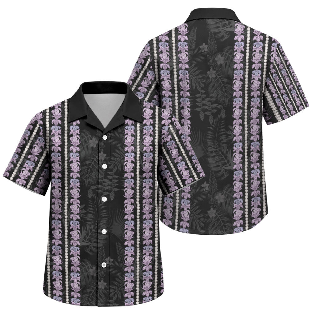 Hawaii Queen Liliuokalani Family Matching Summer Maxi Dress and Hawaiian Shirt Hawaiian Lei Pua Kalaunu LT05 Son's Shirt Black - Polynesian Pride