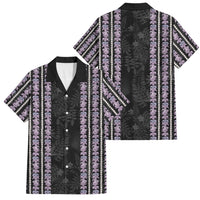 Hawaii Queen Liliuokalani Family Matching Tank Maxi Dress and Hawaiian Shirt Hawaiian Lei Pua Kalaunu LT05 Dad's Shirt - Short Sleeve Black - Polynesian Pride