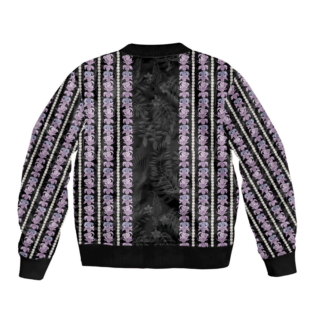 Hawaii Queen Liliuokalani Sleeve Zip Bomber Jacket Hawaiian Lei Pua Kalaunu LT05 - Polynesian Pride