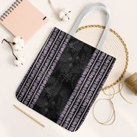 Hawaii Queen Liliuokalani Tote Bag Hawaiian Lei Pua Kalaunu LT05 White Strap One Size Black - Polynesian Pride