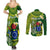 Personalized Cook Islands Couples Matching Summer Maxi Dress and Long Sleeve Button Shirts Coat Of Arms Plumeria Polynesian Turtle LT05 - Polynesian Pride