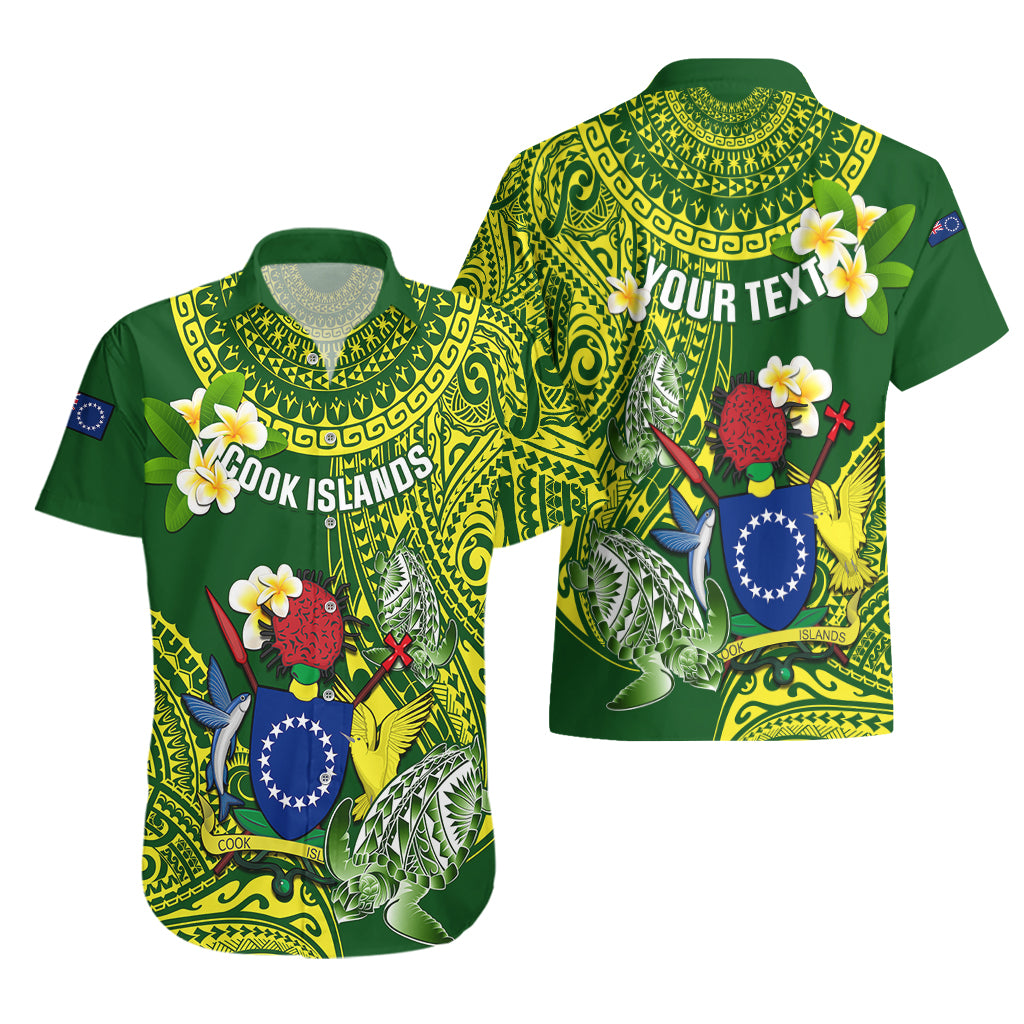 Personalized Cook Islands Hawaiian Shirt Coat Of Arms Plumeria Polynesian Turtle LT05 - Polynesian Pride