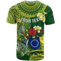 Personalized Cook Islands T Shirt Coat Of Arms Plumeria Polynesian Turtle LT05 - Polynesian Pride