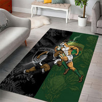 South Africa And New Zealand Area Rug Springboks And Kiwis Rugby Rivalry