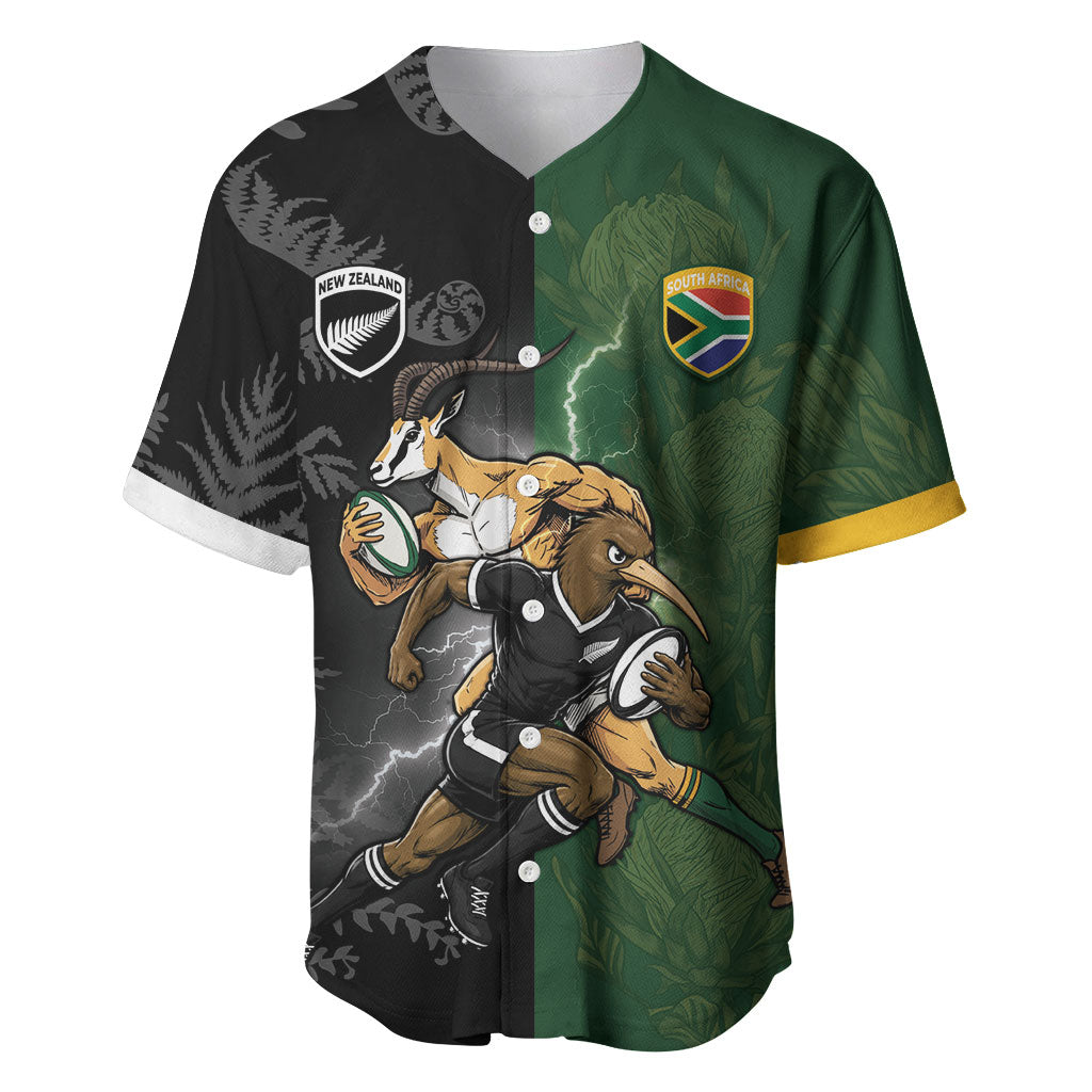 Custom South Africa And New Zealand Baseball Jersey Springboks And Kiwis Rugby Rivalry