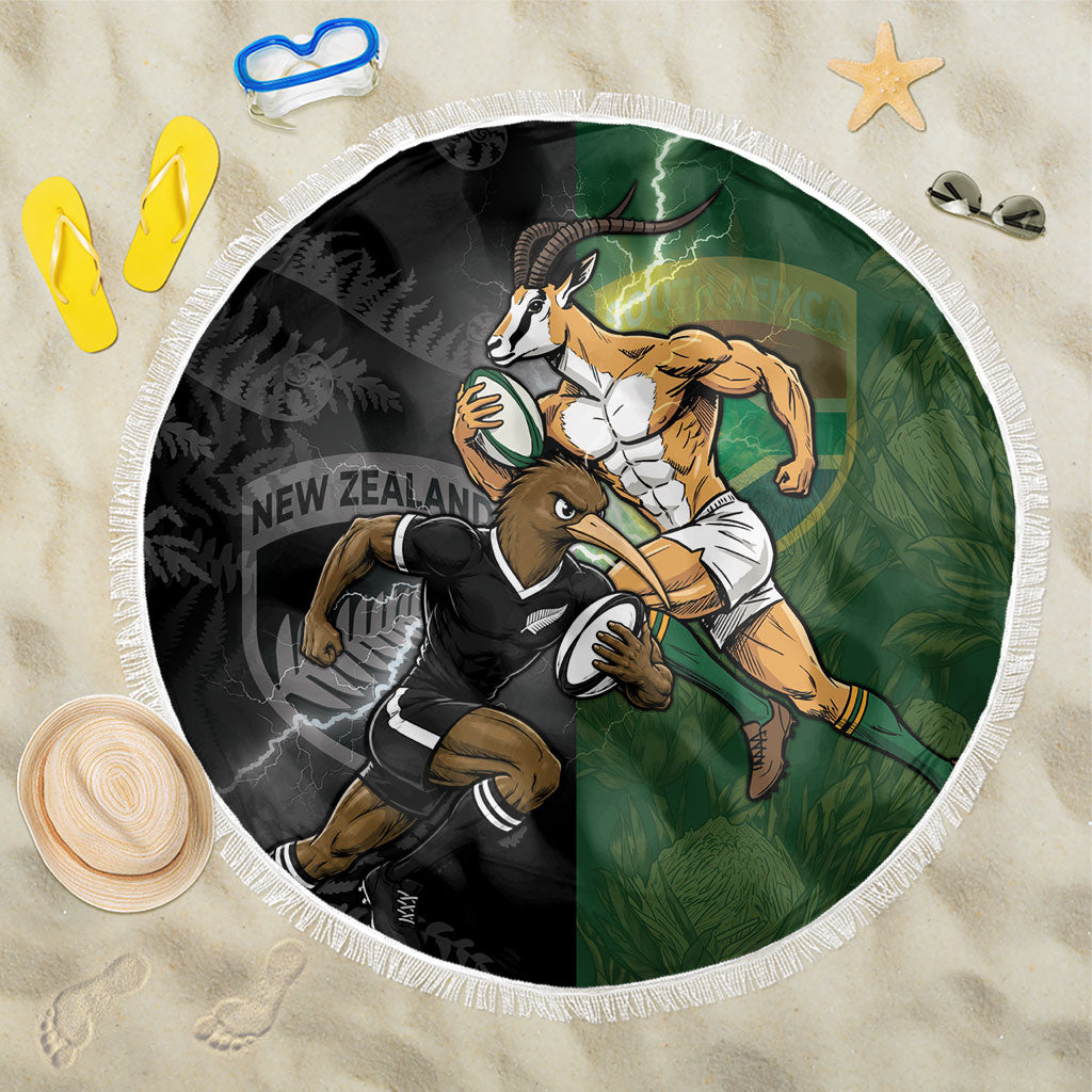 South Africa And New Zealand Beach Blanket Springboks And Kiwis Rugby Rivalry