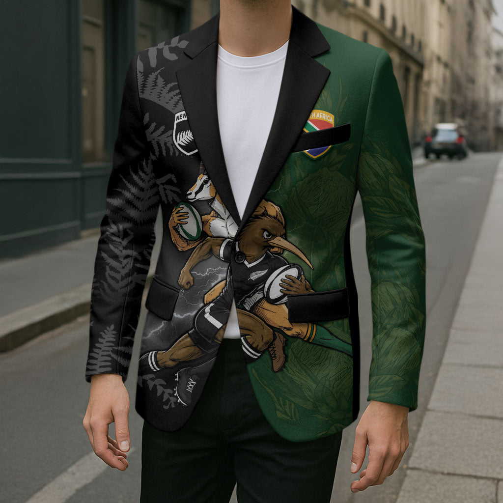 Custom South Africa And New Zealand Blazer Springboks And Kiwis Rugby Rivalry