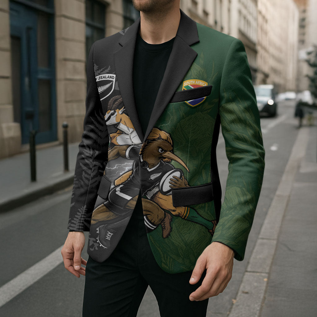 Custom South Africa And New Zealand Blazer Springboks And Kiwis Rugby Rivalry