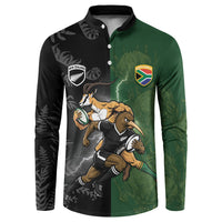 Custom South Africa And New Zealand Button Sweatshirt Springboks And Kiwis Rugby Rivalry