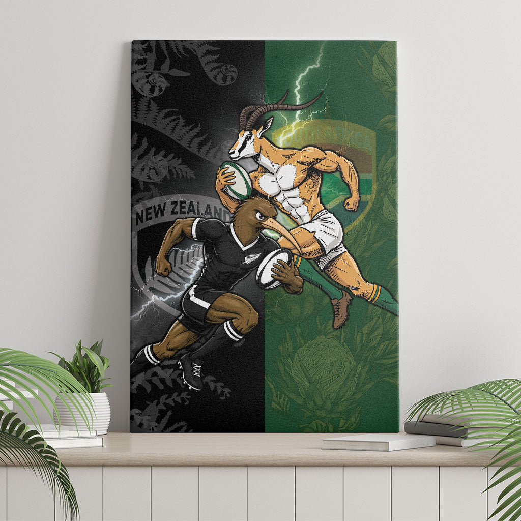 South Africa And New Zealand Canvas Wall Art Springboks And Kiwis Rugby Rivalry