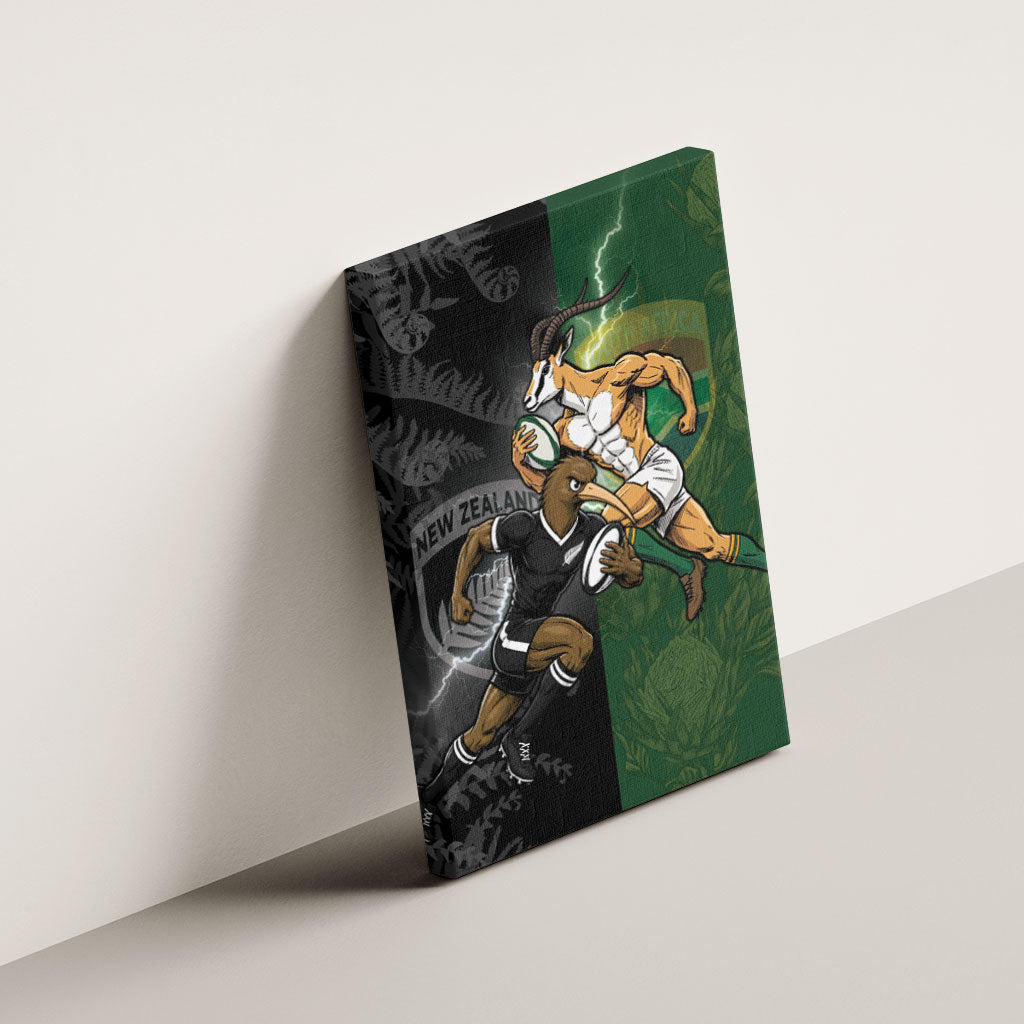 South Africa And New Zealand Canvas Wall Art Springboks And Kiwis Rugby Rivalry