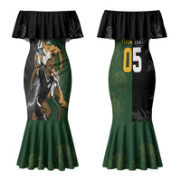 Custom South Africa And New Zealand Couples Matching Mermaid Dress and Hawaiian Shirt Springboks And Kiwis Rugby Rivalry