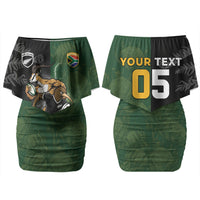 Custom South Africa And New Zealand Couples Matching Off Shoulder Short Dress and Hawaiian Shirt Springboks And Kiwis Rugby Rivalry