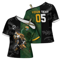 Custom South Africa And New Zealand Cross Shoulder Shirt Springboks And Kiwis Rugby Rivalry