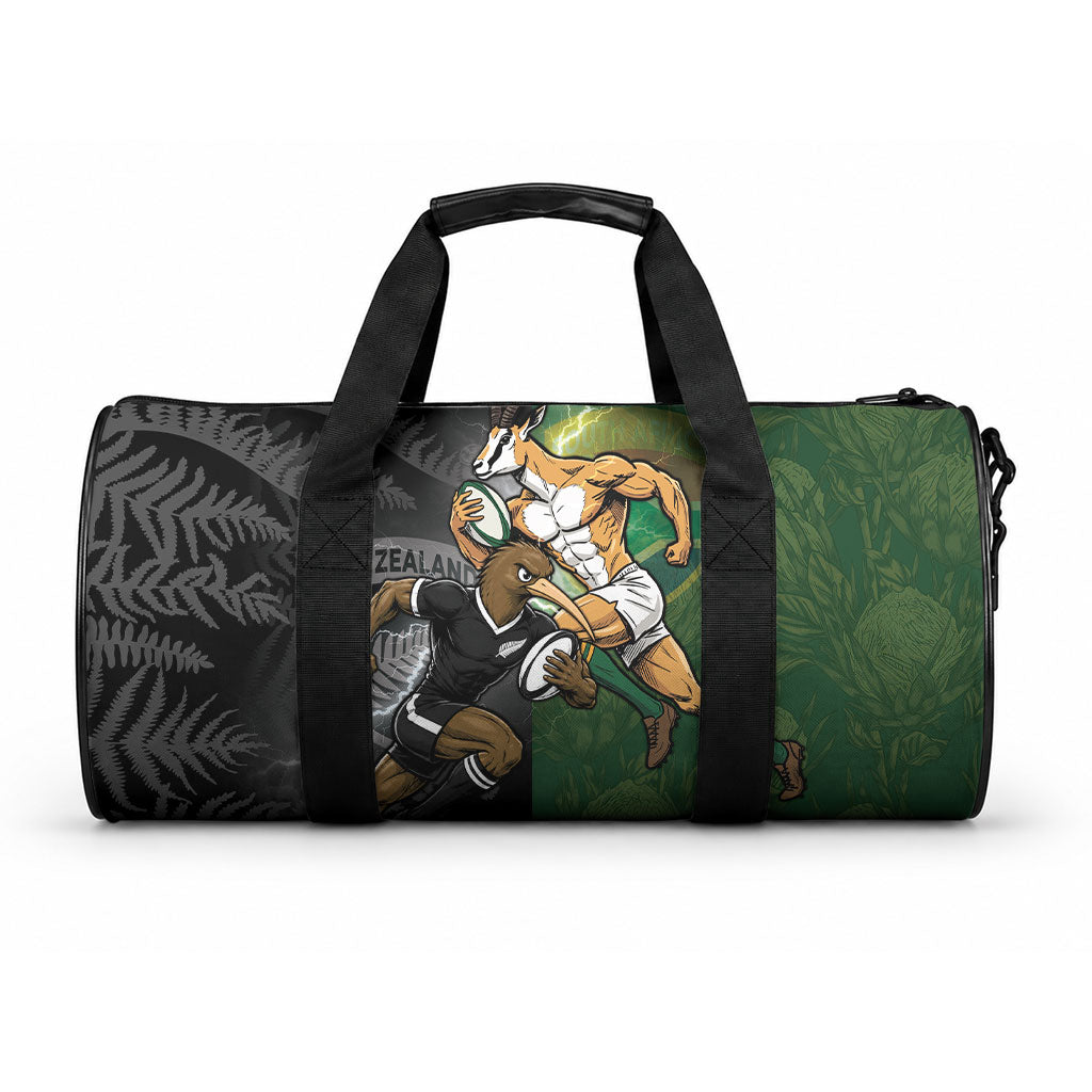 South Africa And New Zealand Duffle Bag Springboks And Kiwis Rugby Rivalry