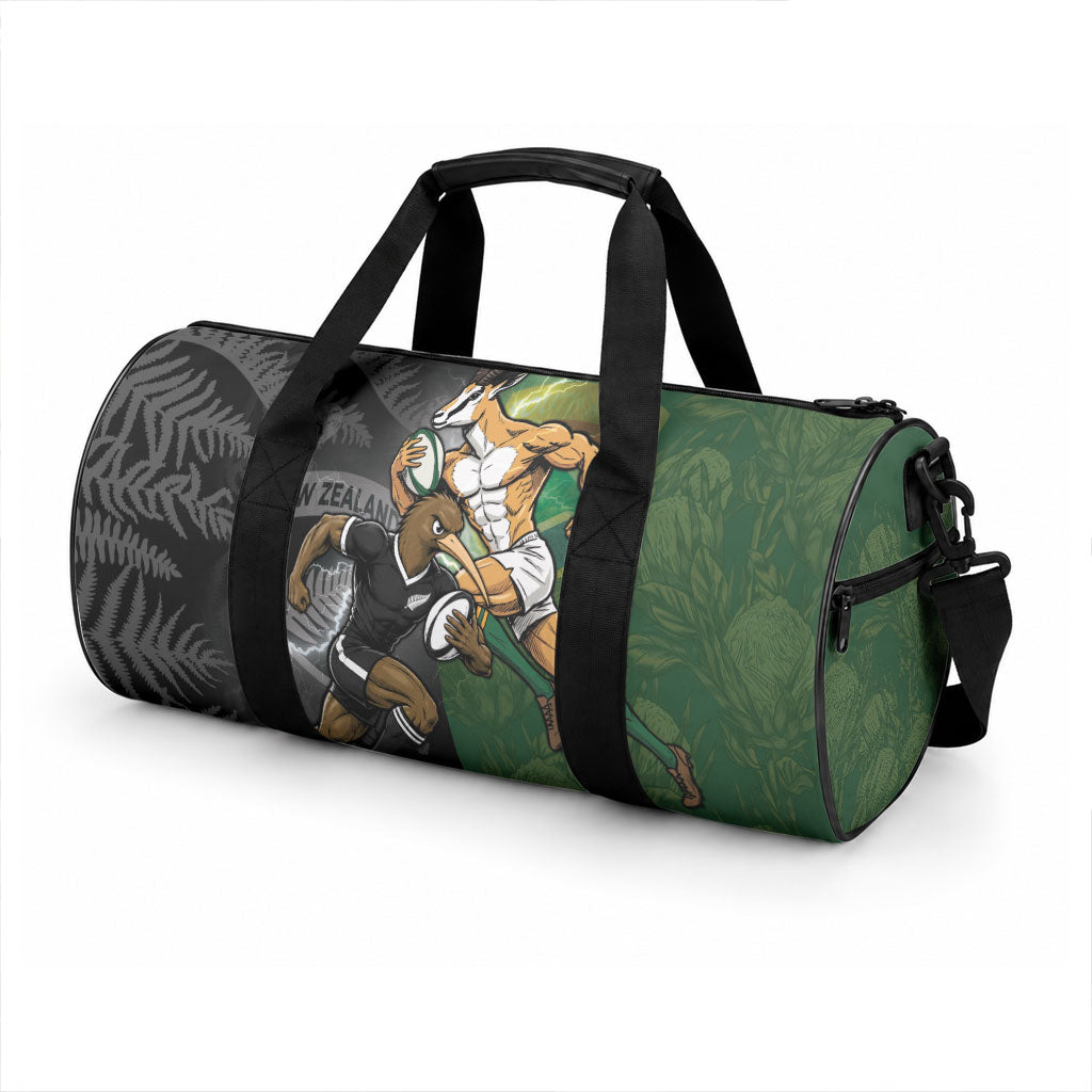 South Africa And New Zealand Duffle Bag Springboks And Kiwis Rugby Rivalry