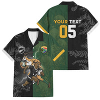 Custom South Africa And New Zealand Family Matching Mermaid Dress and Hawaiian Shirt Springboks And Kiwis Rugby Rivalry