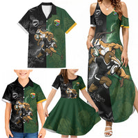 Custom South Africa And New Zealand Family Matching Summer Maxi Dress and Hawaiian Shirt Springboks And Kiwis Rugby Rivalry