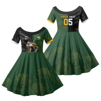 Custom South Africa And New Zealand Family Matching Tank Maxi Dress and Hawaiian Shirt Springboks And Kiwis Rugby Rivalry