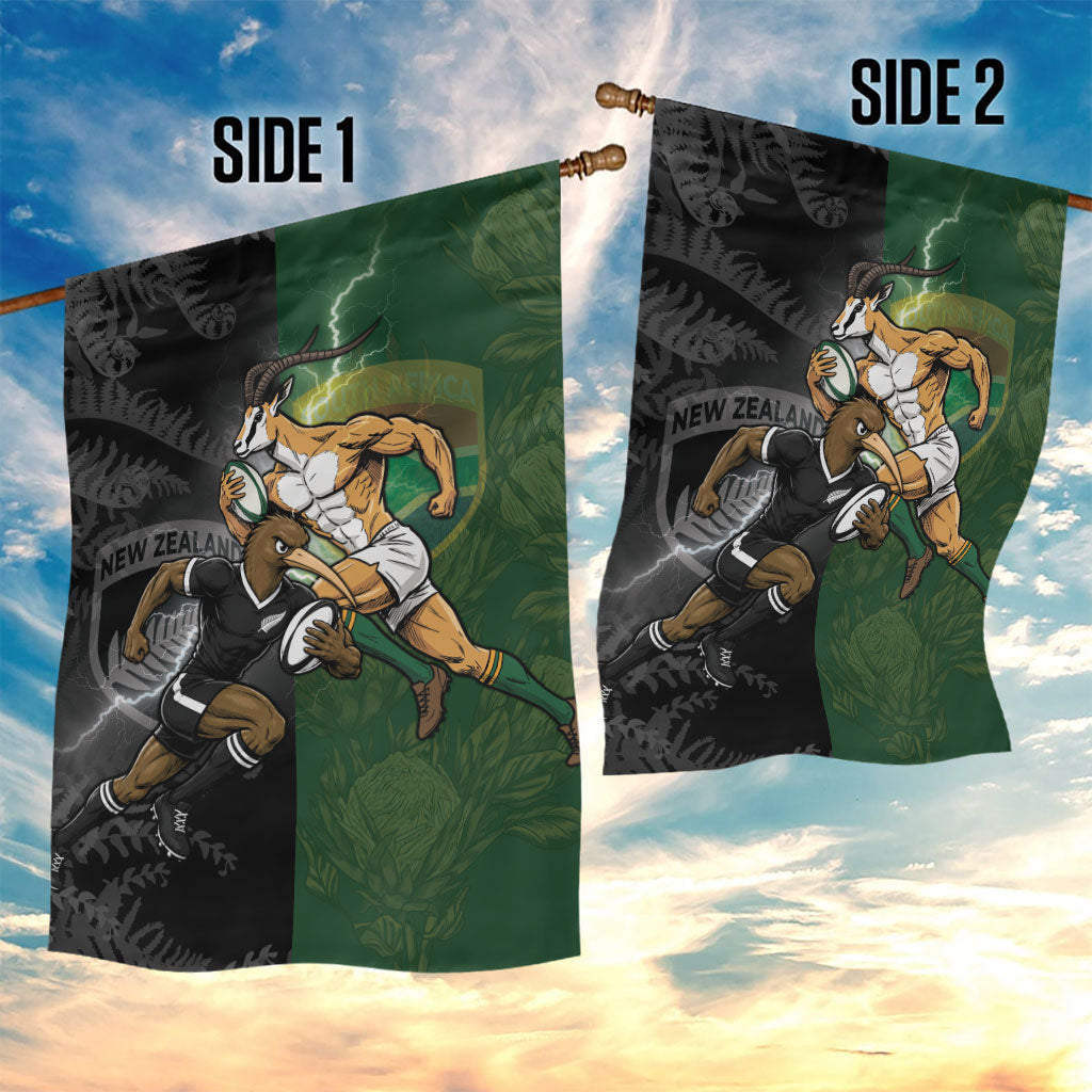 South Africa And New Zealand Garden Flag Springboks And Kiwis Rugby Rivalry