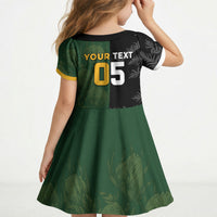 Custom South Africa And New Zealand Kid Short Sleeve Dress Springboks And Kiwis Rugby Rivalry
