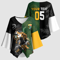 Custom South Africa And New Zealand Kimono Sleeve Blouse Springboks And Kiwis Rugby Rivalry