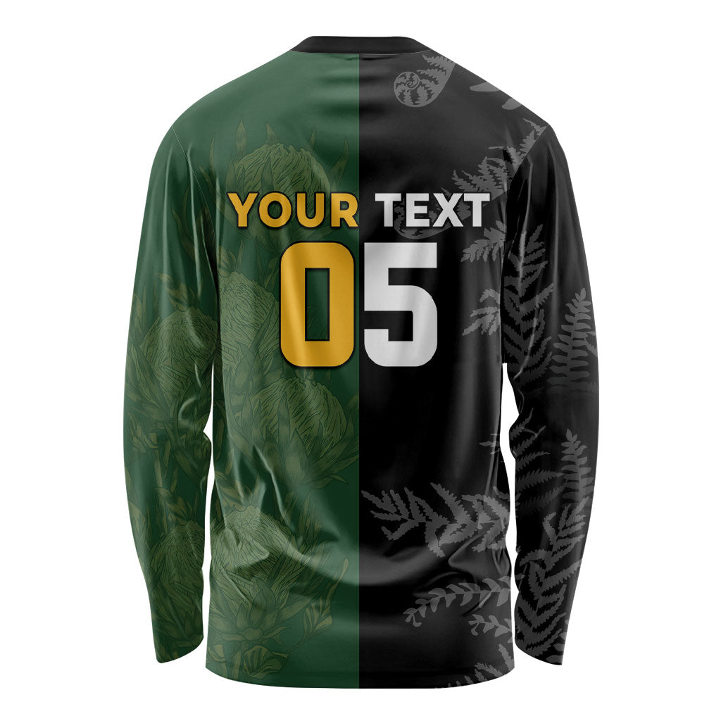 Custom South Africa And New Zealand Long Sleeve Shirt Springboks And Kiwis Rugby Rivalry