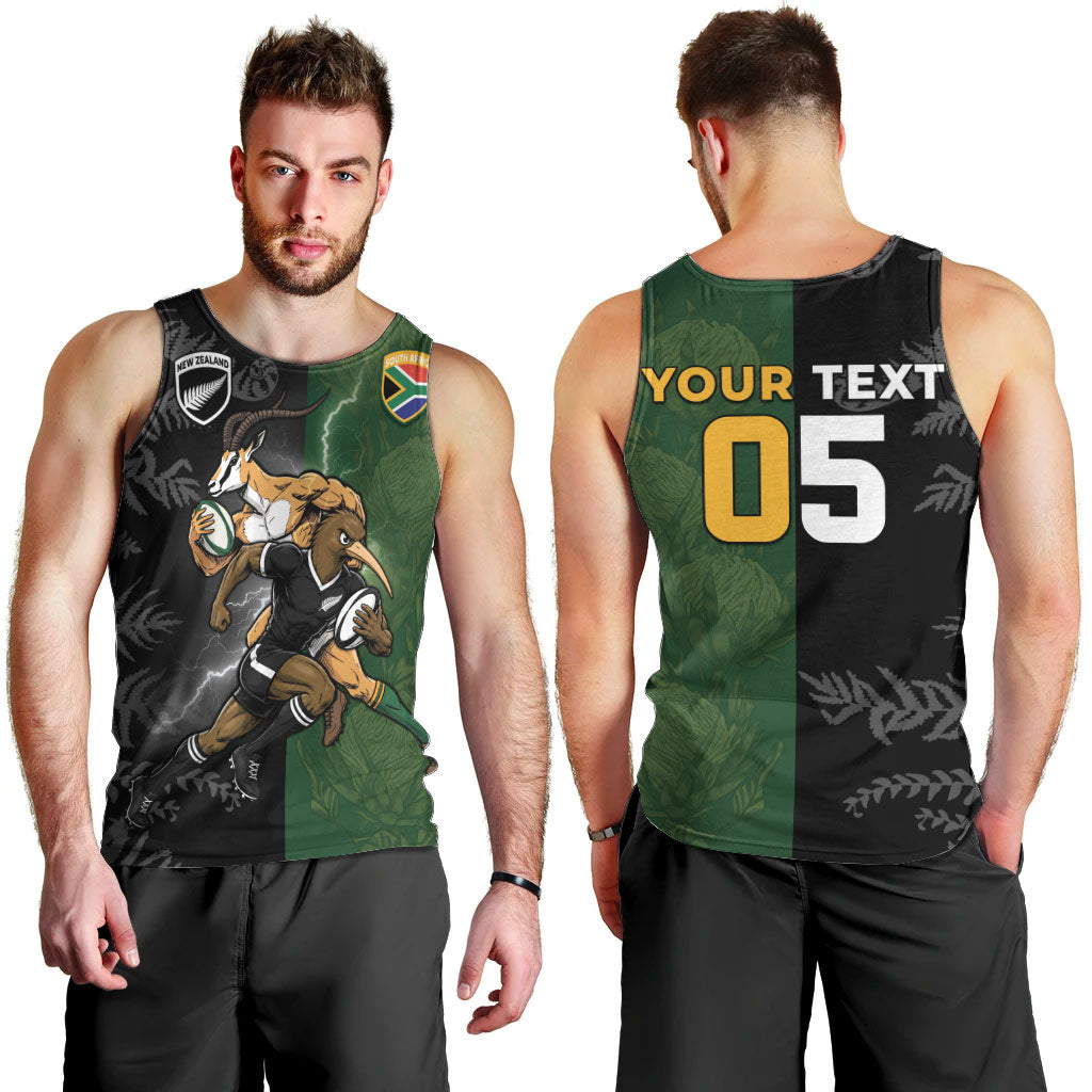 Custom South Africa And New Zealand Men Tank Top Springboks And Kiwis Rugby Rivalry