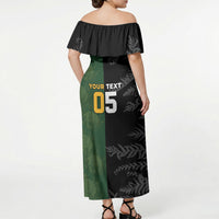 Custom South Africa And New Zealand Off Shoulder Maxi Dress Springboks And Kiwis Rugby Rivalry