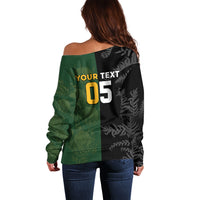 Custom South Africa And New Zealand Off Shoulder Sweater Springboks And Kiwis Rugby Rivalry