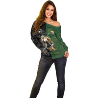 Custom South Africa And New Zealand Off Shoulder Sweater Springboks And Kiwis Rugby Rivalry