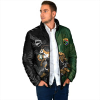 Custom South Africa And New Zealand Padded Jacket Springboks And Kiwis Rugby Rivalry