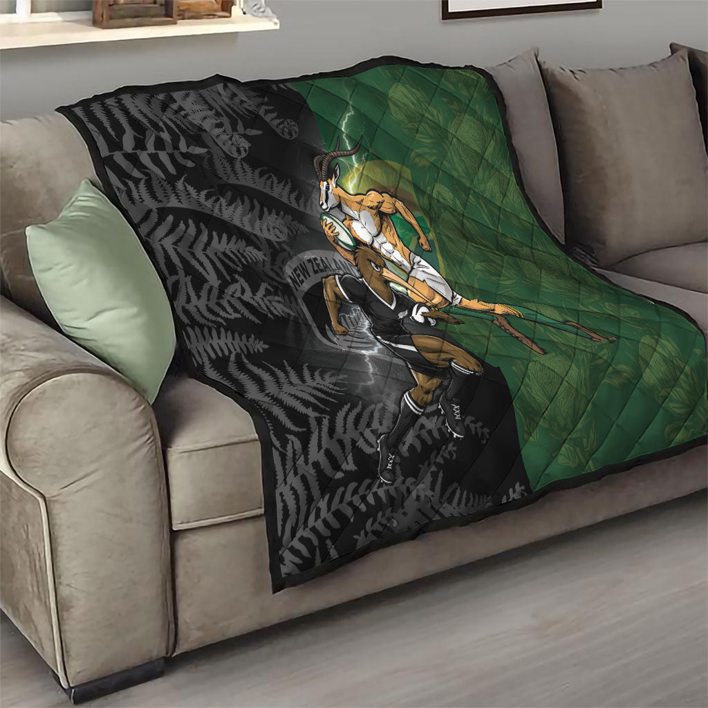 South Africa And New Zealand Quilt Springboks And Kiwis Rugby Rivalry