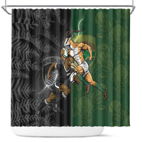 South Africa And New Zealand Shower Curtain Springboks And Kiwis Rugby Rivalry
