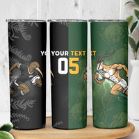 Custom South Africa And New Zealand Skinny Tumbler Springboks And Kiwis Rugby Rivalry